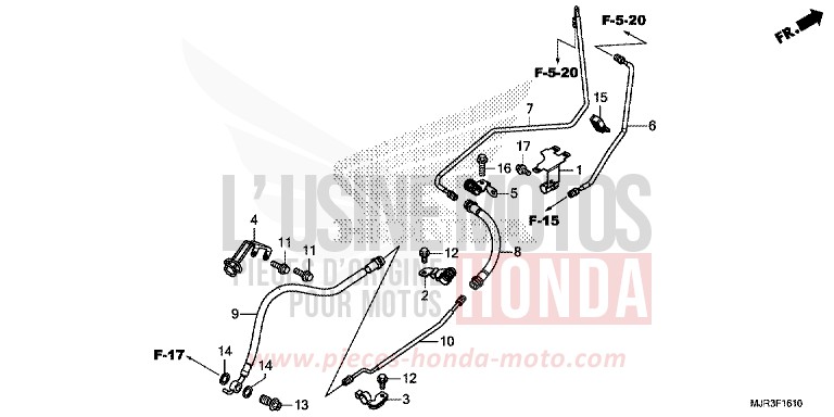 DURITE FREIN ARRIERE de F6C "Valkyrie" GRAPHITE BLACK (NHB01) de 2015